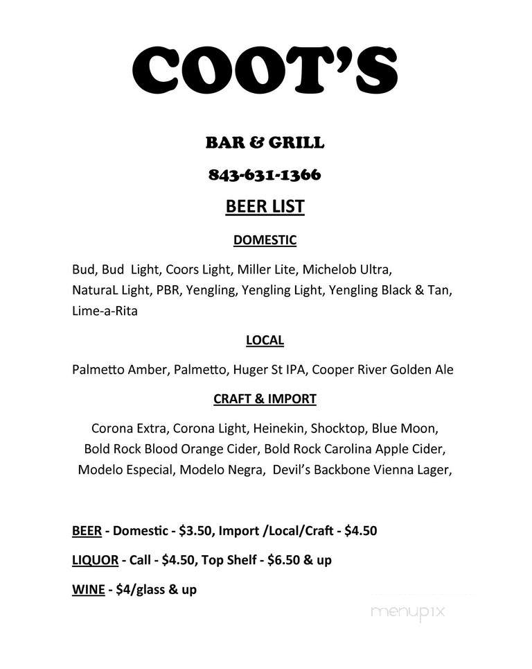 Coot's Bar & Grill - Edisto Island, SC