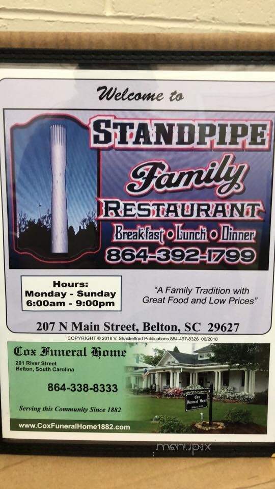 Standpipe Family Restaurant - Belton, SC