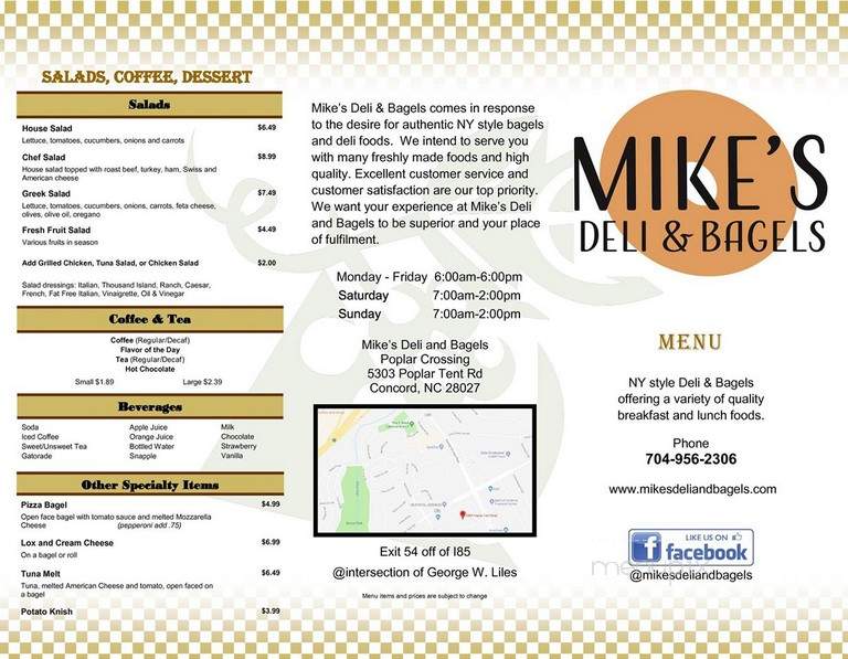 Mike's Deli and Bagels - Concord, NC