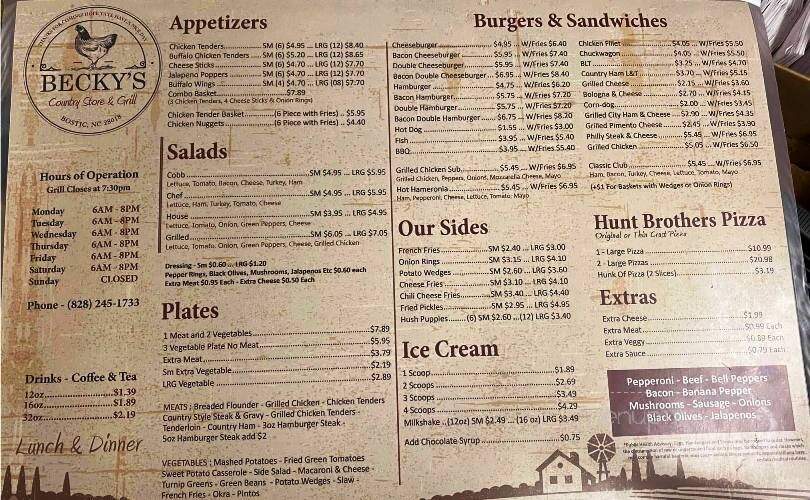 Beckys Country Store & Grill - Bostic, NC