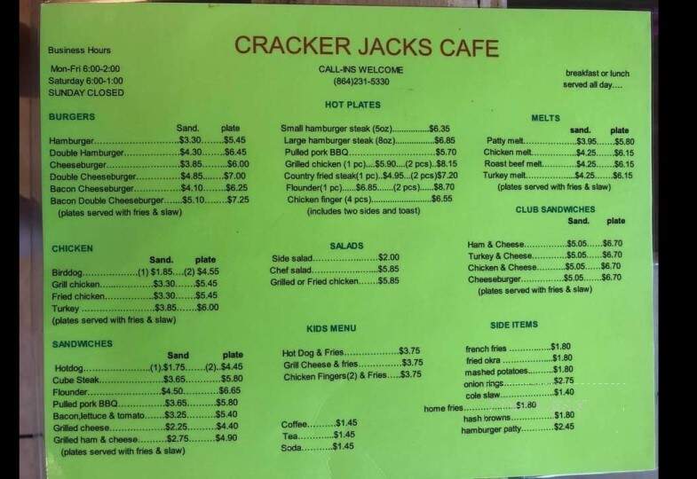 Cracker Jacks Cafe - Anderson, SC