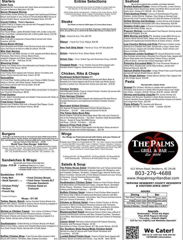 Palms Grill & Bar - Newberry, SC