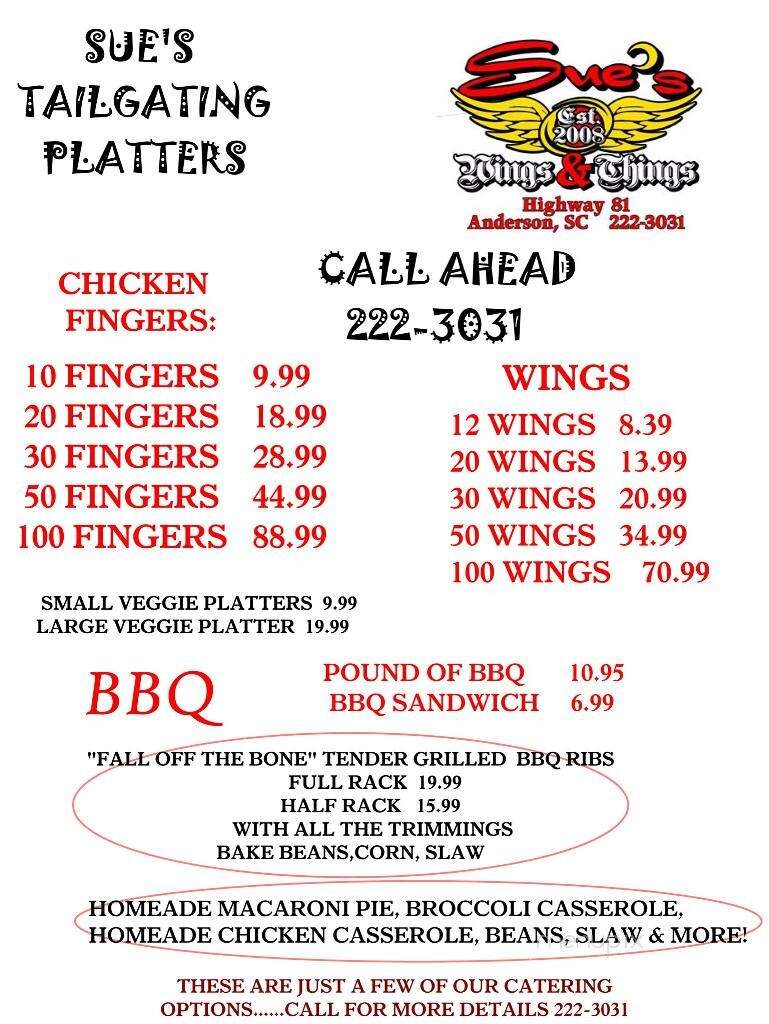 Sue's Wings n Things - Anderson, SC