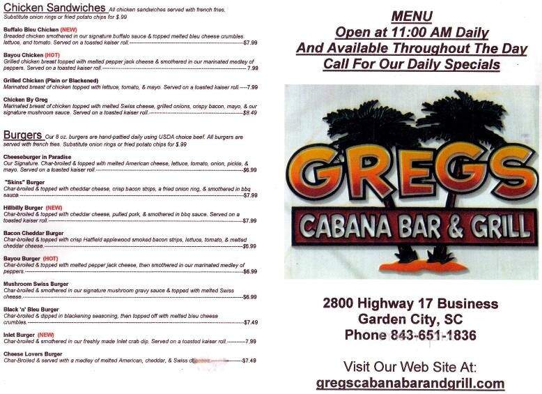 Greg's Cabana Bar & Grill - Murrells Inlet, SC