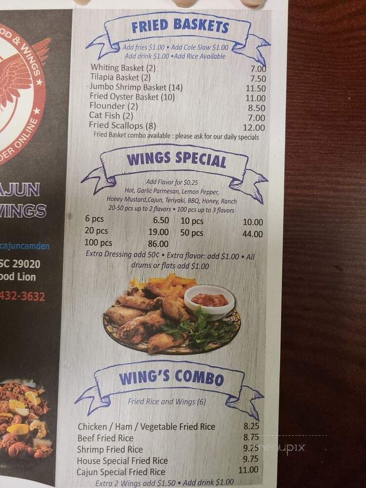 Wateree Cajun Seafood & Wings - Camden, SC