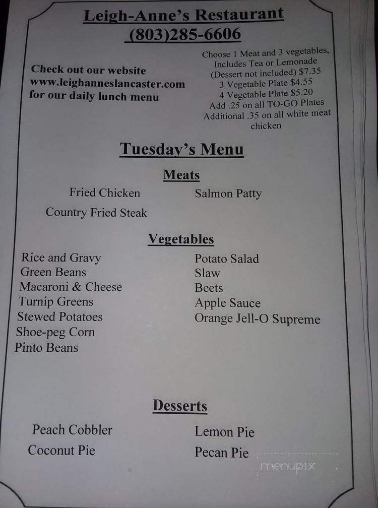 Leigh-Anne's Restaurant - Lancaster, SC