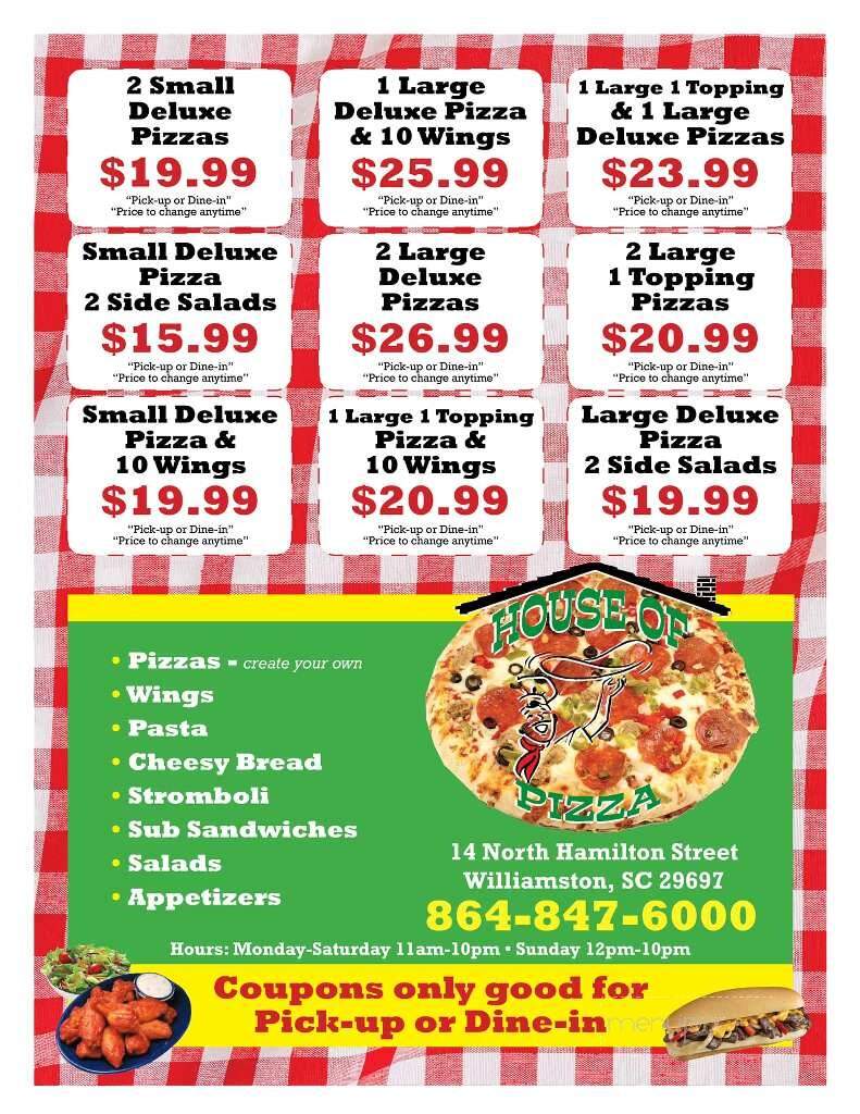 House of Pizza - Williamston, SC