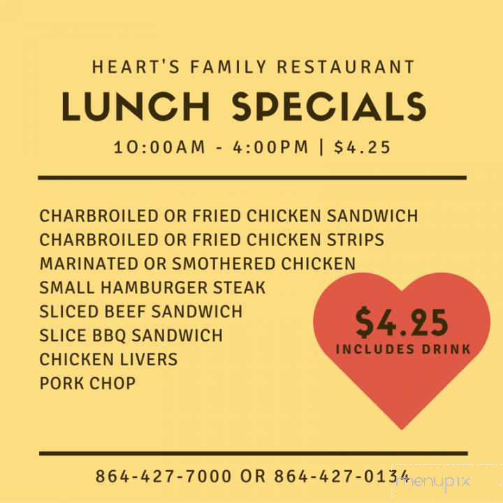 Heart's Family Restaurant - Union, SC