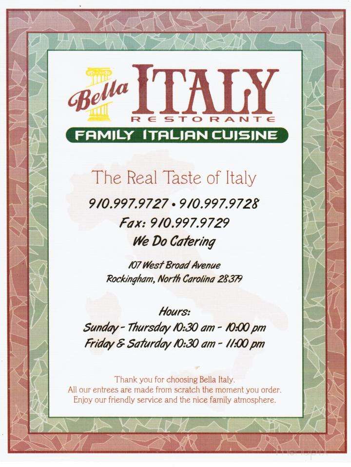 Bella Italy - Rockingham, NC